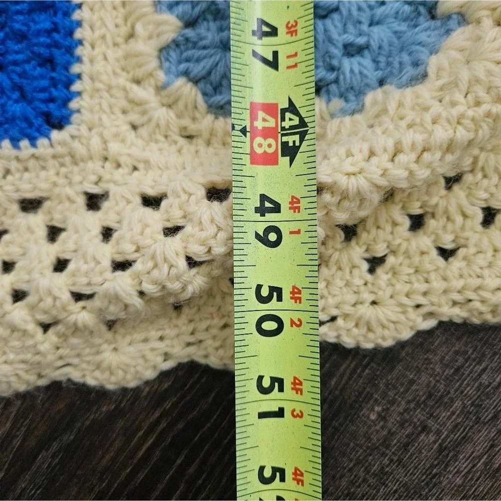 Handmade Crochet Blanket Unisex Large Multicolor Granny‎ Square Patchwork Throw